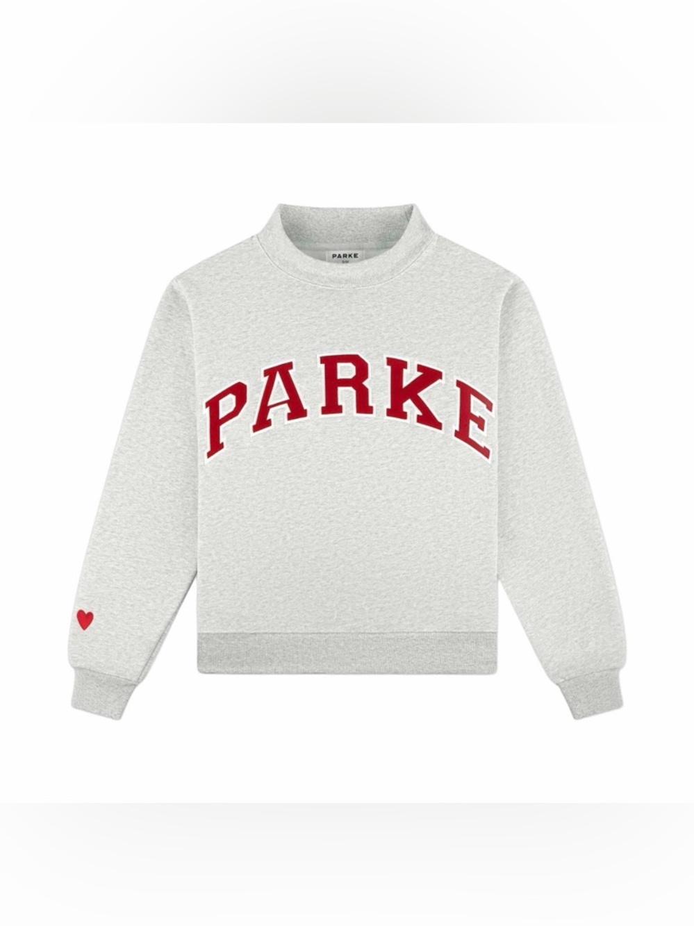 *RARE* Sold Out Parke Valentine's Varsity Mockneck - Classic Grey + Crimson